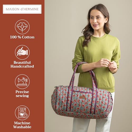 Maison d'Hermine Travel Duffle bag Cotton Quilted bag Overnight Luggage Weekender Business Travellers Family Trip - Bamako - Malia2