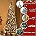 Yaheetech 6ft Pre-lit Frosted Pencil Christmas Tree, Skinny Frosted Holiday Tree w/ 618 Tips, 200 Lights, Pine Cones, Metal Hinges & Base, Pre-Decorated for Home, Office, Party, Holiday Decoration