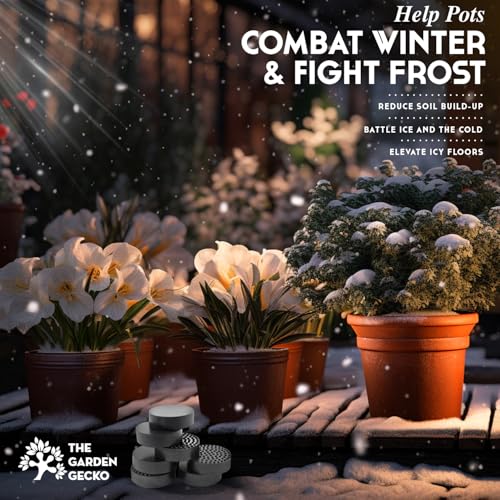 The Garden Gecko Invisible Pot feet for Outdoor Plant pots and Flowers. Solid Rubber Pot risers with Enhanced Grip | 20 Pack.