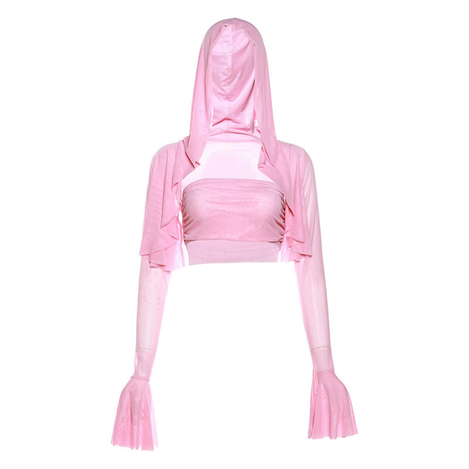 Veste à capuche rose d'exception en taille L avec soutien-gorge tube de qualité
