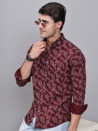 Image of Majestic Man Pure Cotton Slim Fit Printed Casual Shirt for Men