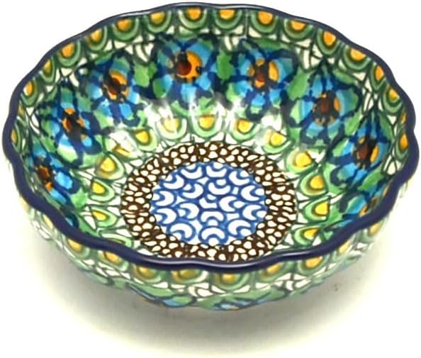 Polish Pottery Bowl - Shallow Scalloped - Small - Unikat Signature U151