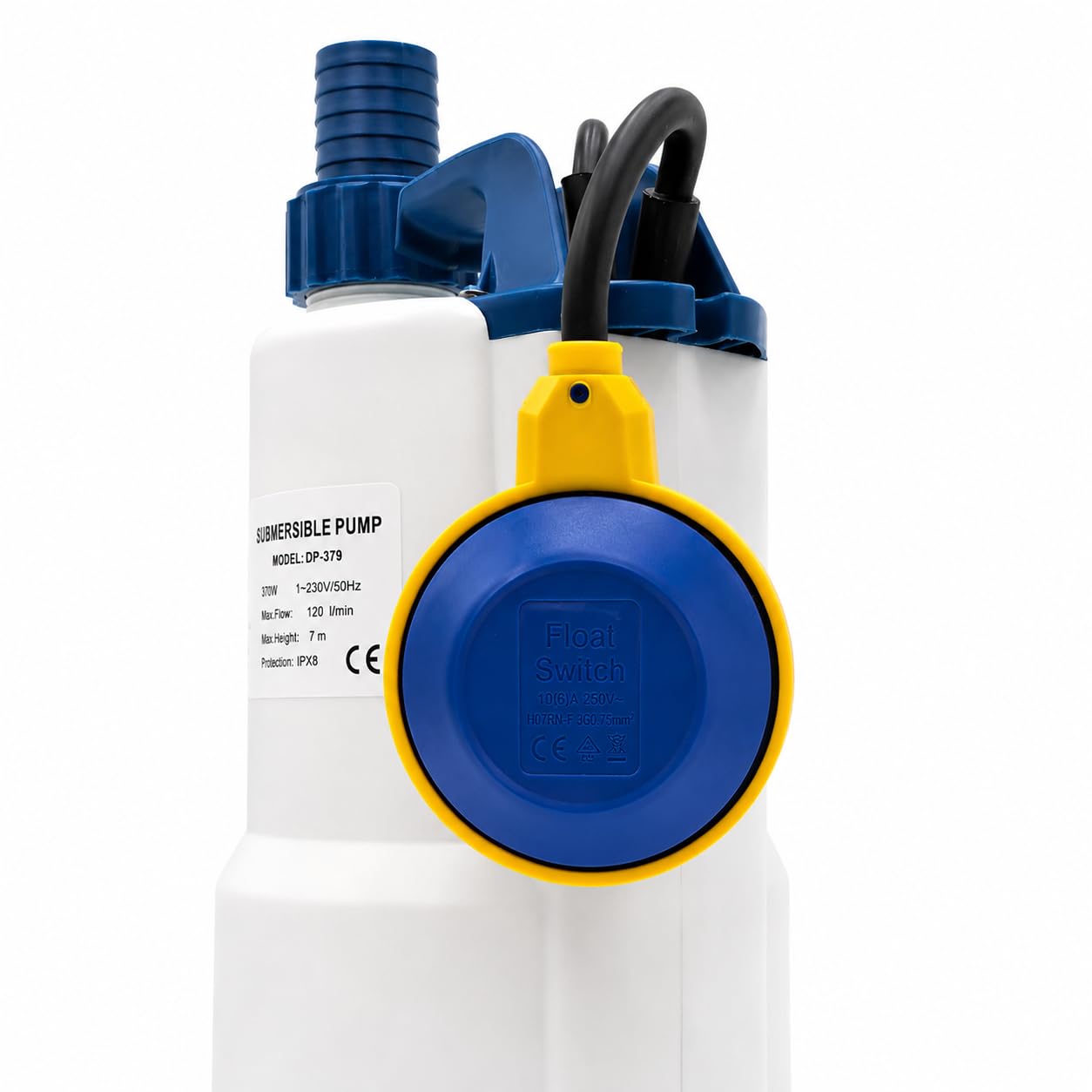 Ampika Bomba Sumergible DP-379 Multiusos Flotador 0.37kW | Profundidad máxima de inmersión de 3 metros