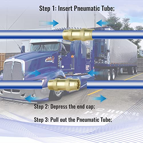 Dot Air Brake Line Fittings 1/4 3/8 1/2 Brass Air Fitting Assortment Kit 32Pcs Push To Connect Fitting Kits Straight Union Tee 90 Elbow Air Fittings Nylon Tube Connect For Truck Trailer Or Industrial #TOP4