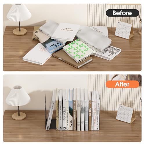 MaxGear Book Ends Tree Design Modern Bookends for Shelves, Non-Skid Book Holder, Heavy Duty Metal Book Storage for Books/CDs, Decorative Book Stopper for Home, 7 x 4.7 x 3.5”, Black,2 Pair/4 Pieces - Image 5