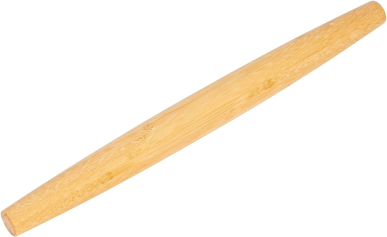 Classic French Rolling Pins Bamboo Wooden Rolling Pin for Baking Pizza Dough Pie Cookie, 18-Inch