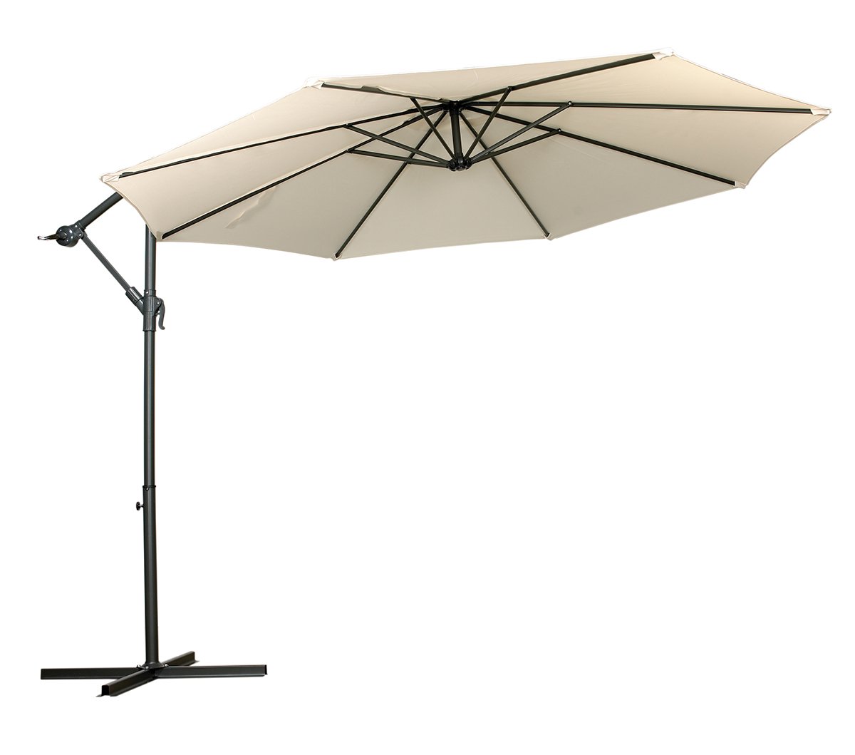 Royalcraft 3m Standard Cantilever Powder Coated Parasol with Cross Stand - Ivory