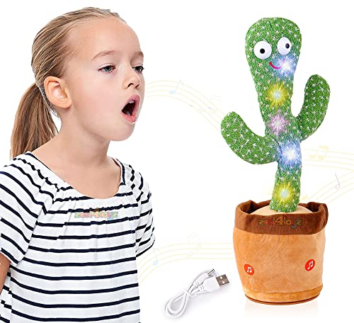 Image of Zest 4 Toyz Dancing Cactus Toy for Kids Rechargeable Talking Cactus Toys Can Sing Wriggle & Singing Recording Repeat What You Say Funny Education Toy for Children