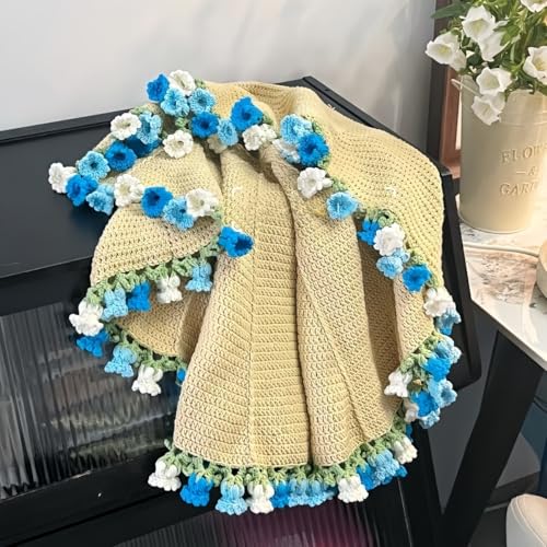 Amazon.co.jp: JiFocelt 【かぎ針編みDIY】 バラ 花束 ブランケット