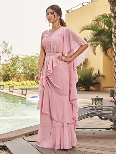 Image of Womanista Women's Plain Georgette Saree