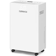 34 Pint Dehumidifier for Basement up to 2500 Sq.Ft, ozeeco Home Dehumidifier with Drain Hose, Ionizer, Humidity Control, Ultra Quiet, Child Lock, 24H Timer for Bedroom, Bathroom, RV