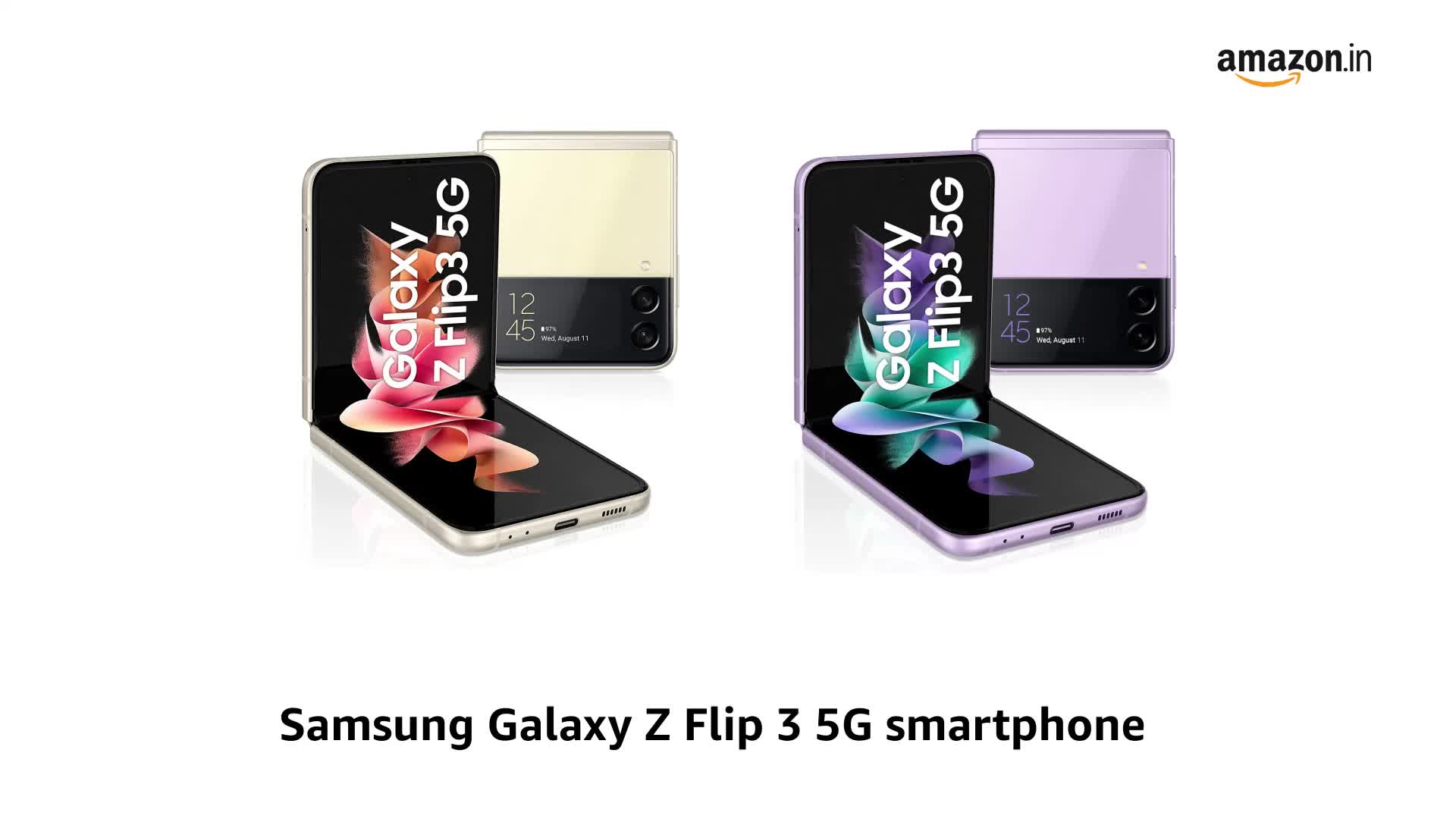 Watch Samsung Galaxy Z Flip3 5G ﹙Cream, 8GB RAM, 256GB Storage