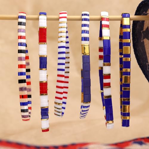 Sonateomber Tila Flat Beaded Stretch Bracelets for Women, Trendy Stackable Colorful Beads Bracelet Outfit Accessories Jewelry Gift3