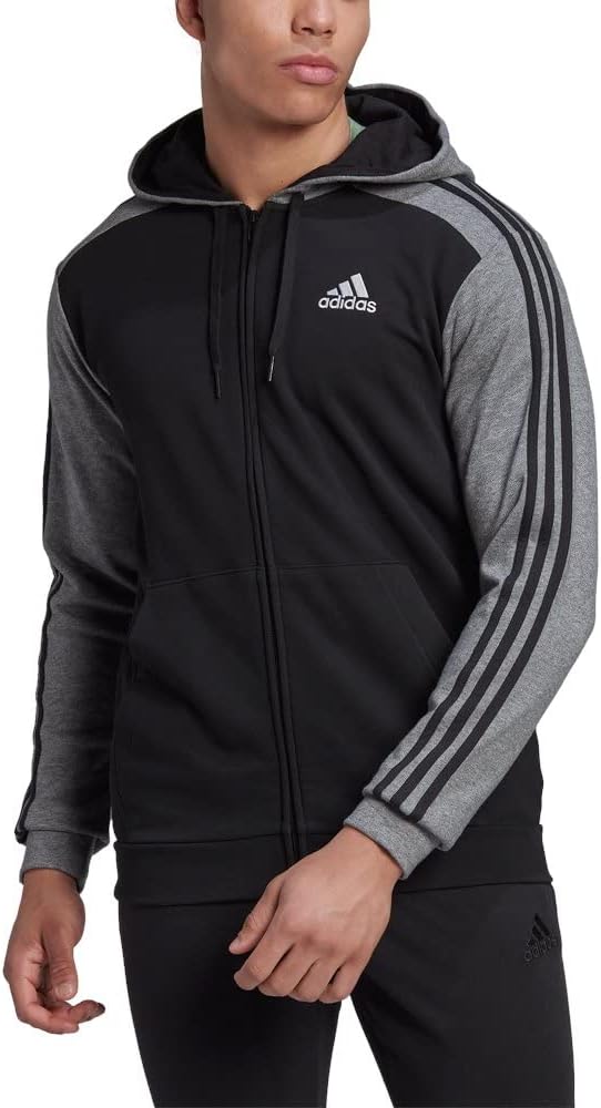adidasMen's Essentials Mélange French Terry Full-Zip Hoodie Hooded Track Top
