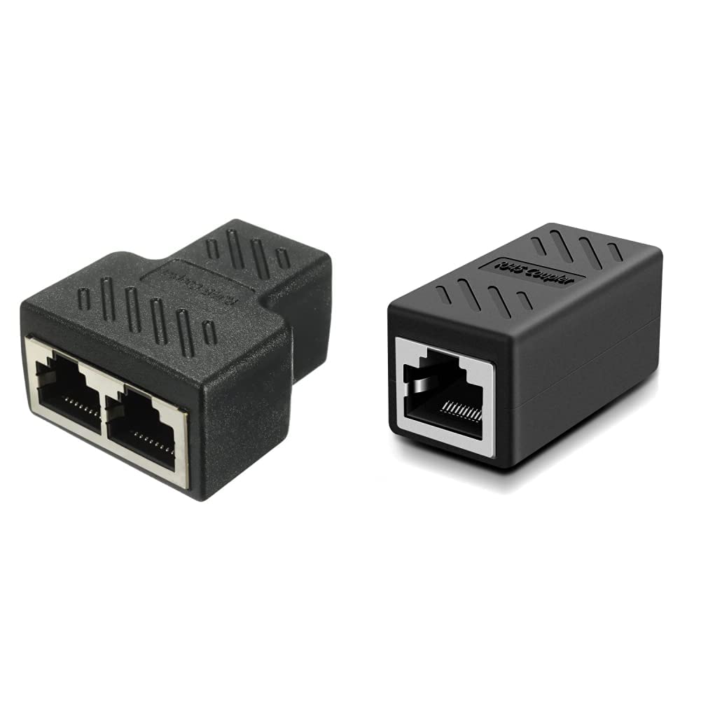 Lapster LAN Splitter / rj45 Splitter/ethernet Splitter 1 to 2 Female 8P8C Network Plug LAN Coupler & Lapster rj45 connector Coupler Cat7/Cat6/Cat5e Ethernet Network lan connector