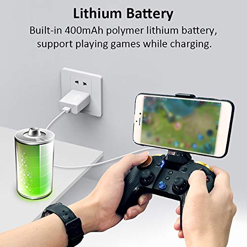 Andoer PG-9118 Gamepad sem fio 3 em 1 + joystick + suporte telescópico BT Game Controller Smartphone