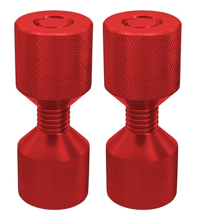 SHYSBV 2 Hole Flange Pins Set Aluminium 1‑1/8in Flange Locating Pin Two-hole Locating Pin Kit with Built-in Level, Anodized Oxide Black Finish Two-hole Locating Tool For Pipe Alignment (Red)