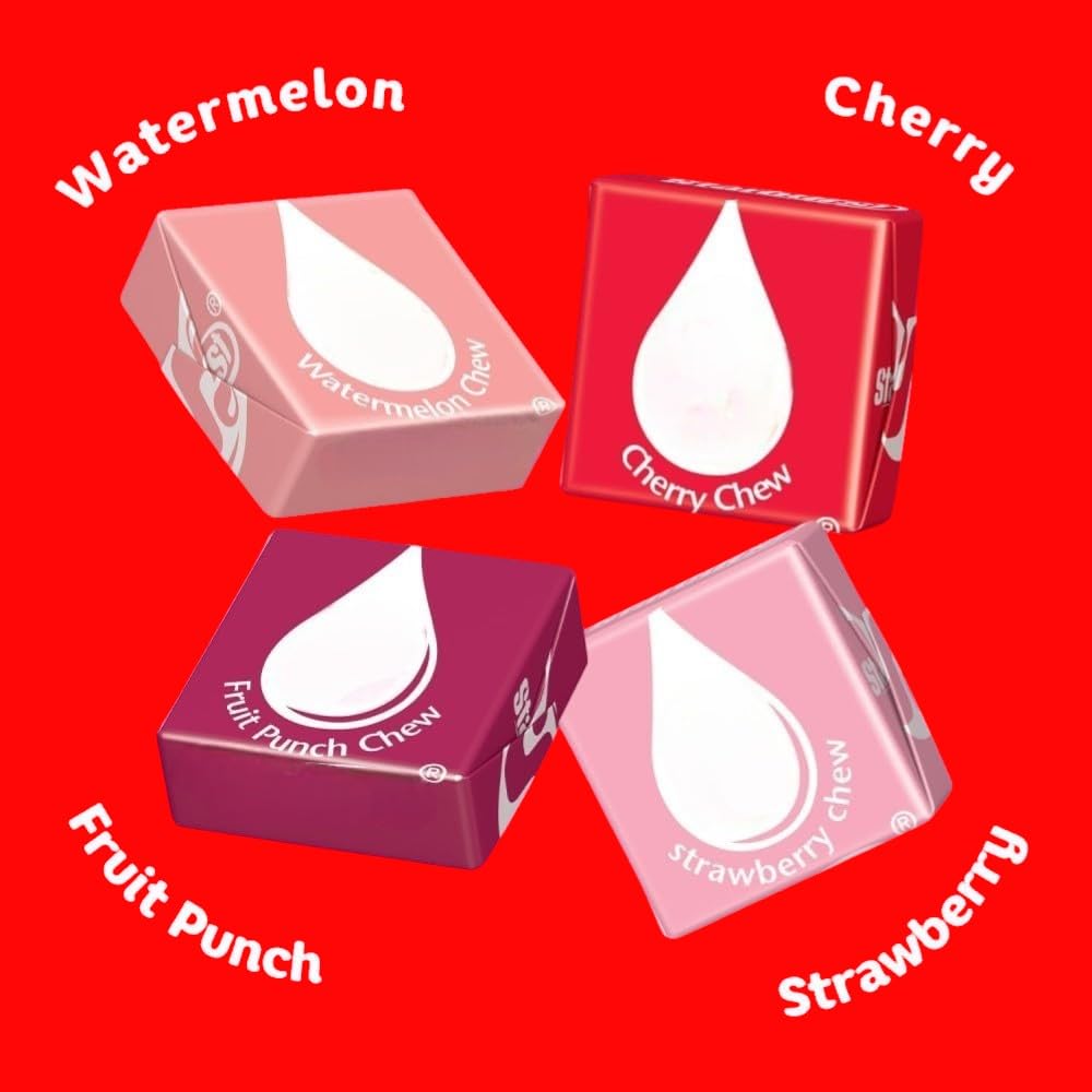 Klub Bulk Str Burst Fave Red Candy Bulk - 1.5 lbs Assorted Juicy Flavors of Cherry, Strawberry, Fruit Punch, and Watermelon - Individually Wrapped-Perfect for Parties, Celebrations, and More(24 oz)