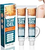 2Pcs Scar Removal Cream, Advance Scar Gel for Surgical Scars, Burns, Acene,C-Section, Stretch Marks, Scar Remover Gel, Face & Body Scar Removal Cream for Old & New Scars