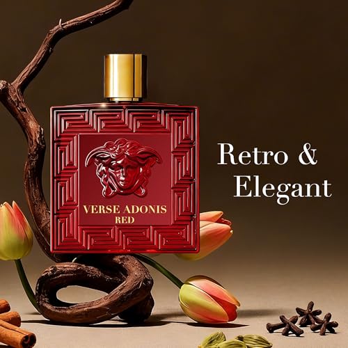 Image of AFLUXE VERSE ADONIS RED, Men's Cologne Gift, Long Lasting EDP, Aura of Elitism & Modern Style, Perfume for Business, Commute and Casual Use, 3.4 Fl Oz