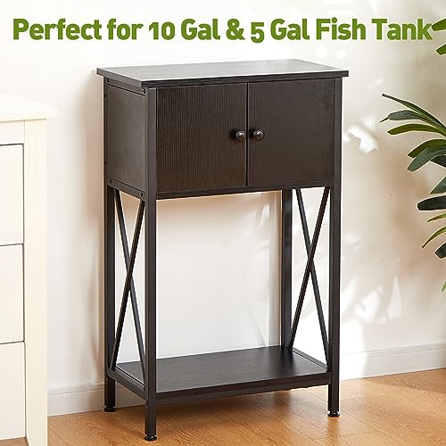 LAQUAL 10 Gallon Fish Tank Stand with Cabinet, Double Aquarium Stand for 10 & 5 Gallon Fish Tank, Heavy Metal Stand with Stable Structure, Adjustable Table Feet & Anti-tilt Device - Image 3