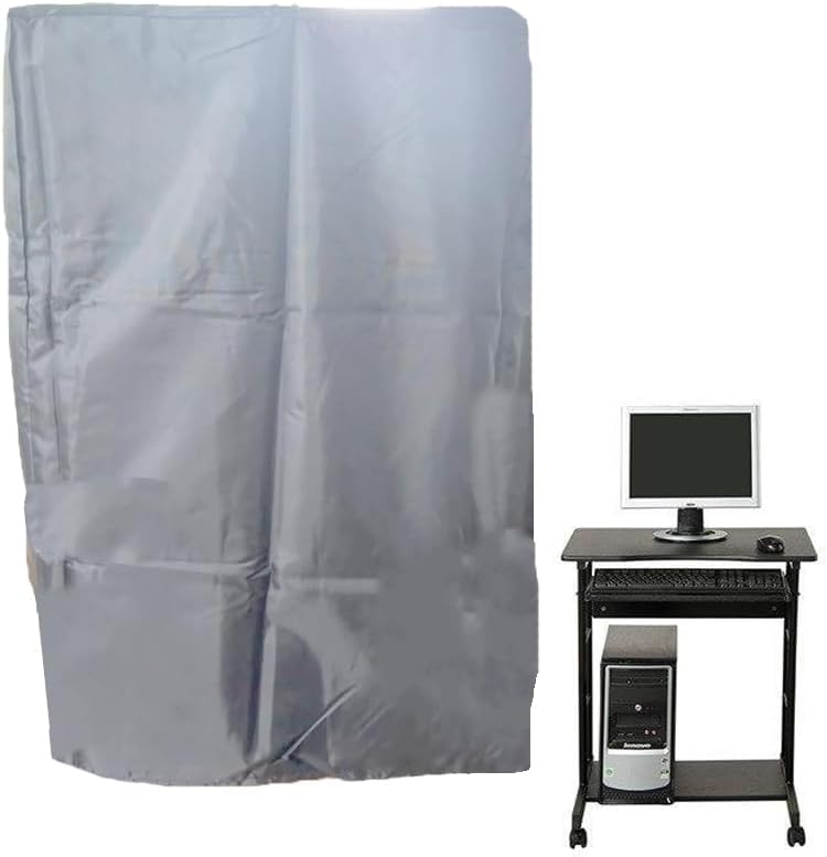 Dustproof Computer Display Stand Cover Mobile Cart Dust Covers for Indoor or Outdoor Computer Shelf (black)