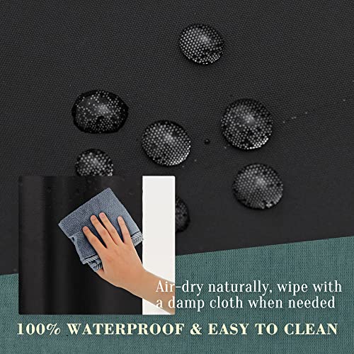 Image of No Hook PEVA Shower Curtain or Liner - 8G Heavy Duty Black Bathroom Shower Curtain No Hooks Required, Waterproof Plastic & PVC Free, Standard Size 71 x 74, Black