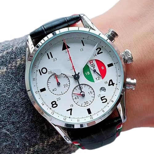 Reloj de cuerda automática – Correa de cuero genuino, índice de luminosa, resistente al agua, movimiento mecánico de precisión | Accesorios de profesionales para hombres, ejecutivo de