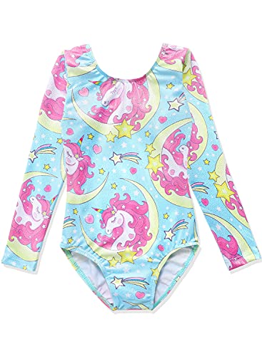 HOZIY Gymnastics Leotards for Girls Unicorn Pink Purple Sparkly Dancewear Activewear Quick Dry