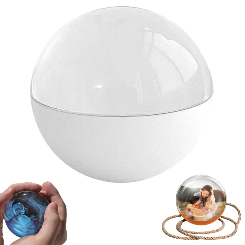 Échographie en cristal 3D, boule de cristal 3D de 6,9 cm avec son d'affichage électronique, sphère vidéo, sphère de mémoire, lecteur vidéo numérique personnalisé avec affichage numérique, affichage du