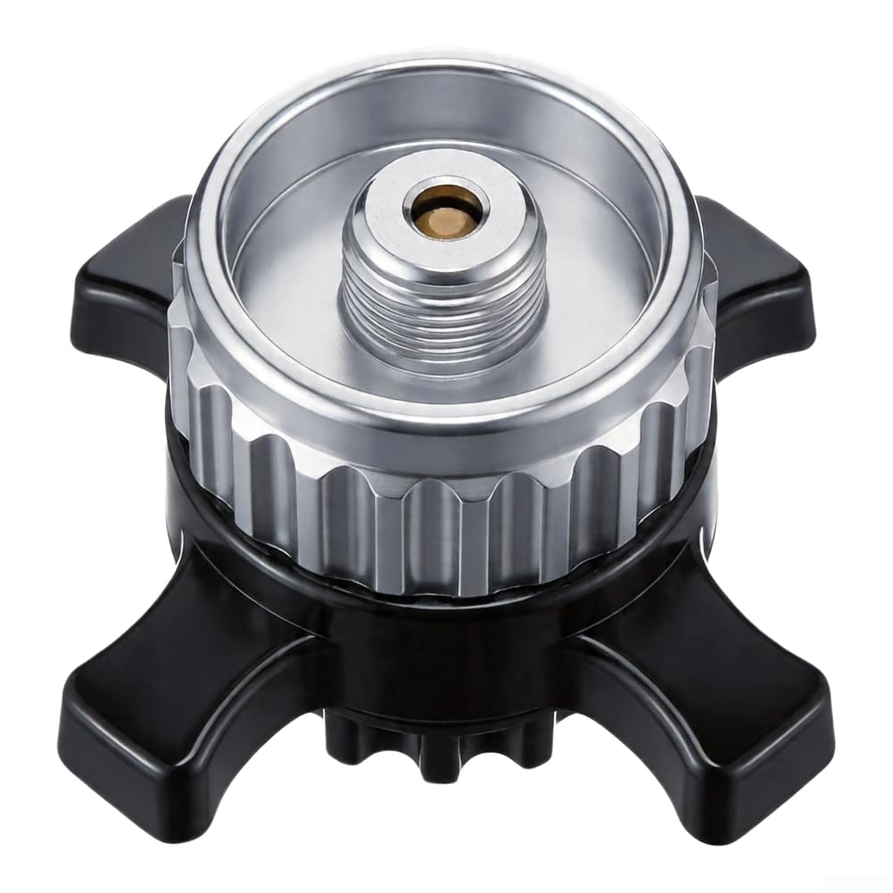 Gas Adapter Converts Campingaz EasyClic Canisters To EN417 Threaded Valves For Stable Flame And Quick Shutoff(Silver)