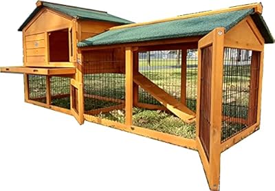Eggshell EXTRA LARGE SMOKEY XXL NATURAL COLOUR RABBIT HUTCH GUINEA PIG HUTCHES RUN RUNS LARGE 2 TIER WITH NIGHT SHUTTER