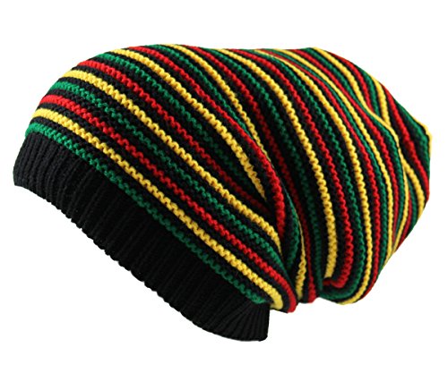 RW Classic Rasta Long Dreadlock Multi Beanie