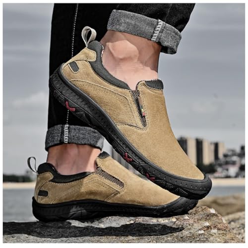 FMURY Men Casual Sneakers Men Loafers Shoes Men Driving Shoes Moccasins Breathable Walking Footwear(38 Code)4