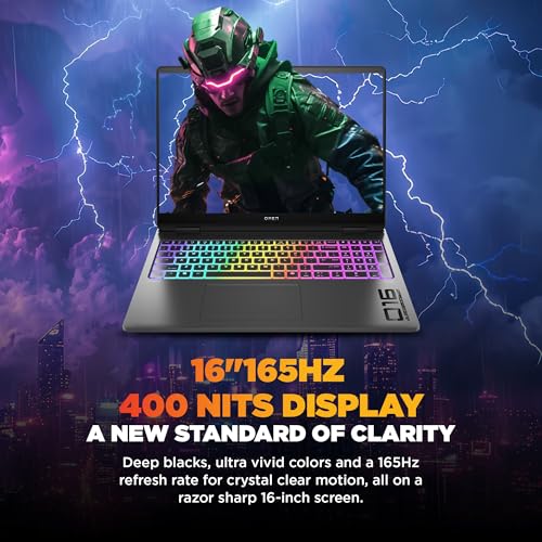 Image of HP Smartchoice Omen 16 Max, AMD Ryzen AI 9 HX 375, 12GB RTX 5070 Ti, 32GB DDR5, 1TB SSD, 2K,165Hz, 400 nits,3ms, IPS, 16'' /40.6cm, Win11,Office24, Shadow Black, 2.71kg, ak0070ax, RGB Gaming Laptop