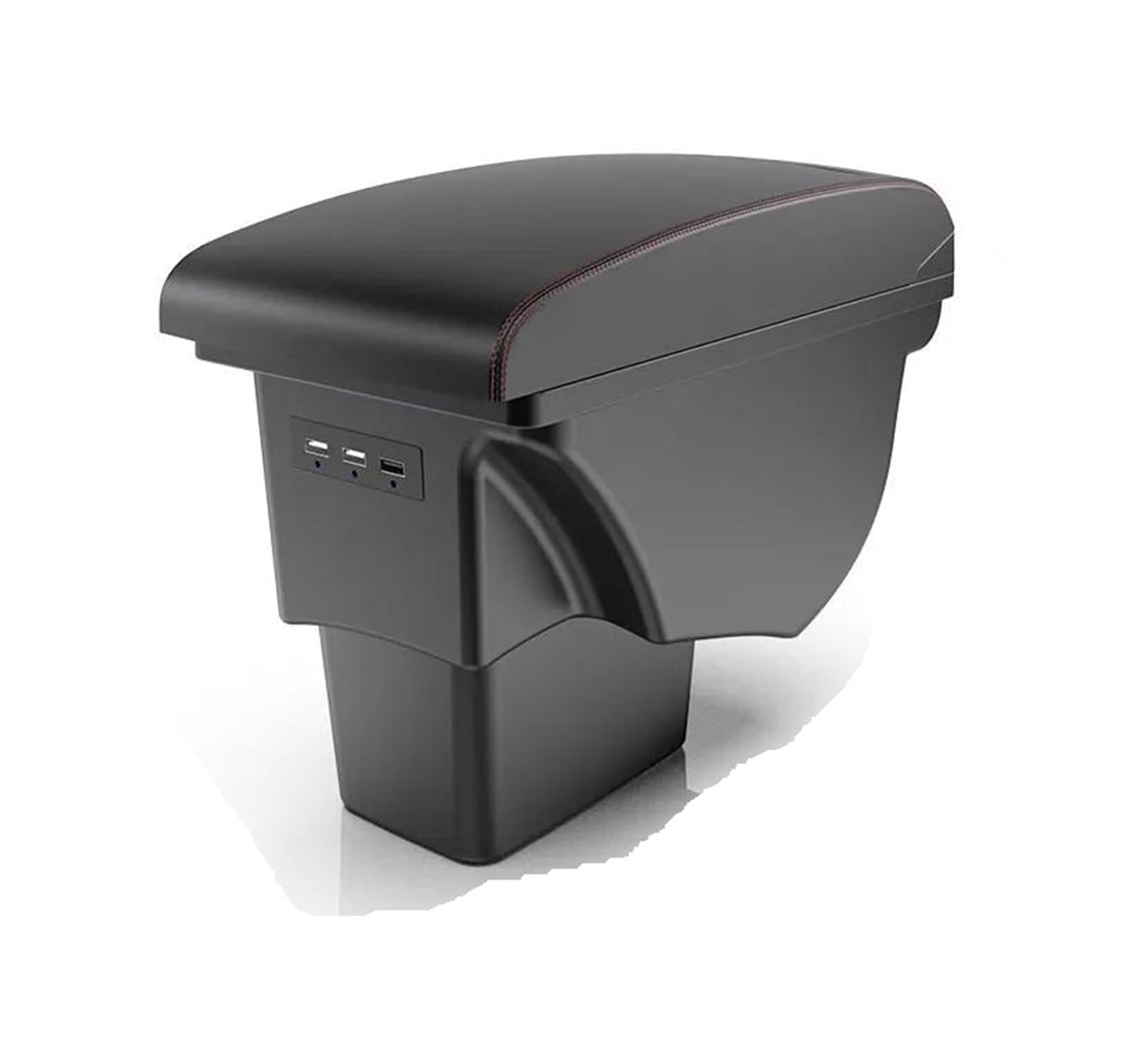 NMJLQW Storage Rack Armrest Box With Multifunctional Support PU Upholstered Car Interior Modification Accessories For Soul 2009-2013(B1 red line leather)