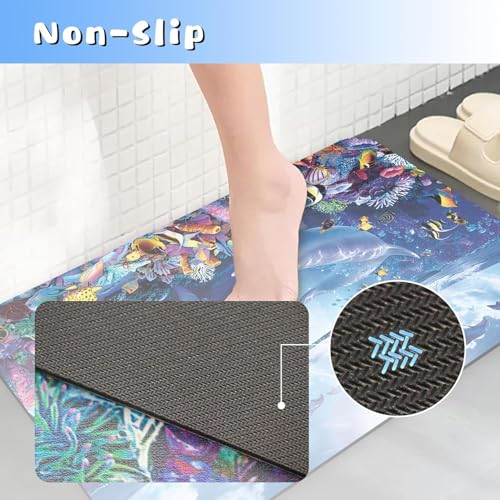 Image of Wazdorf 3D Bathroom Mat - Non Slip Water Absorbent Bathroom Mat Bathroom Easy Care Shower Rugs, Perfect for Home Office & Kitchen, Bathroom