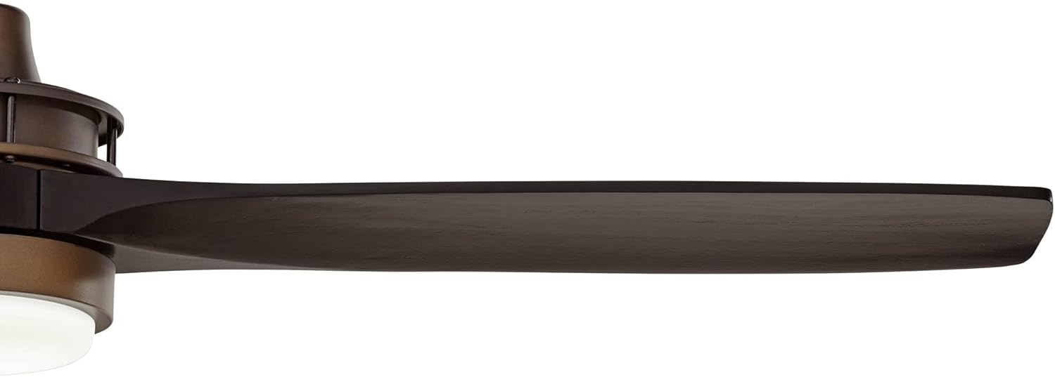 Casa Vieja 52" Windspun Rustic Farmhouse 3 Blade Indoor Ceiling Fan with Dimmable LED Light Remote Control Oil Rubbed Bronze Matte Black Wood for Living Kitchen House Bedroom Family Room