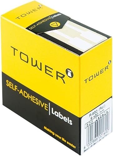 Tower R950 Self-Adhesive 500 Roll Labels, 9 mm x 50 mm Size, White