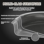 Yoehka 14-Piece Hybrid Stainless Steel Cookware Set, Non-Stick Pots and Pans Set with 3 Silicone Trivets | Induction Compatible Frying Pans, Saucepans, Saute Pan & Stock Pot | Oven Dishwasher Safe - Image 4