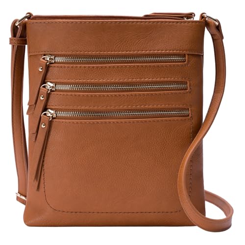 Image of Solene Crossbody Bag Functional Multi Pocket Messenger Purse Top Zip Closure Shoulder Handbag With Adjustable Strap