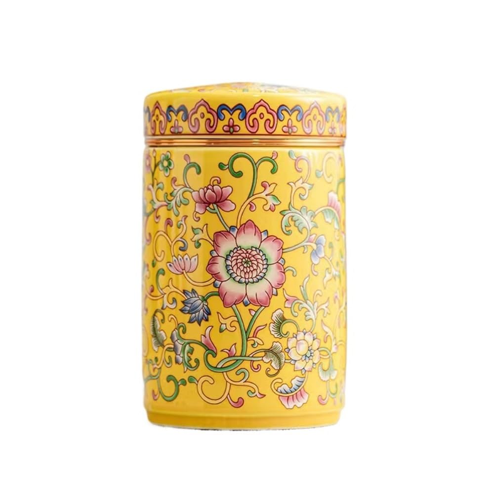CMBSSTFC Pojemnik na herbatę Niebiesko-biała porcelana emalia Kolor luzem Pojemnik do przechowywania herbaty Słoik Ceramiczny szczelnie zamykany słoik Retro Zestaw do herbaty Pojedynczy słoik Puszka