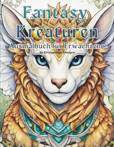 Fantasy Kreaturen - Ausmalbuch für Erwachsene: 30 einzigartige magische Tier-Designs zum Ausmalen, Entspannen und Stressabbau (Fantasy Kreaturen Ausmalbücher, Band 1)