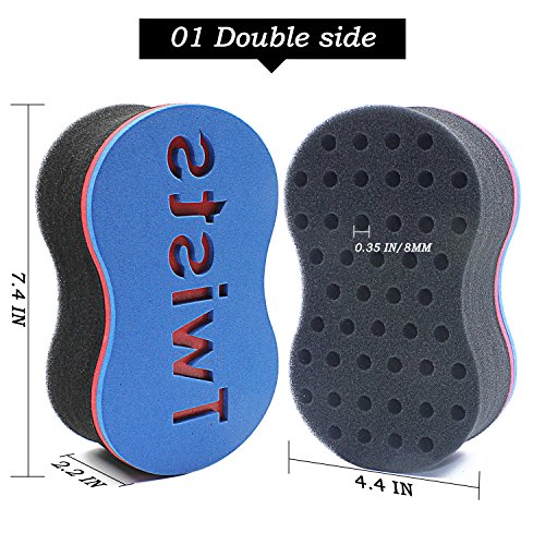 Big Holes Magic Barber Sponge Brush Twist Hair For Wave,Small Wave Big Wave,Coils,Afro Curl As Hair Care Tool Men And Women Curl Hair Sponge(4Pcs) #TOP2