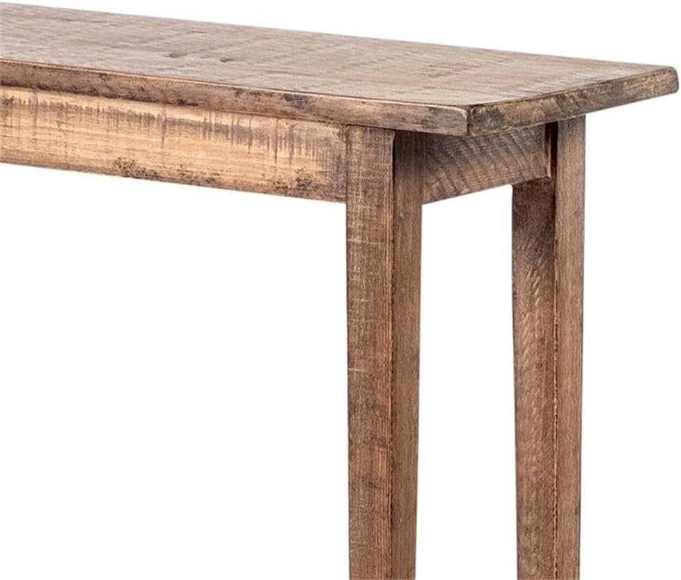 Pemberly Row 36" Sofa Console Table, Antique Brown Reclaimed Pine, Weathered Finish, Rectangular Top with Open Shelf, Rustic Entryway or Living Room Accent Furniture, 11 x 36 x 30 Inches