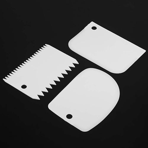 Miniatura 8 de 3 piezas de raspador de masa de plástico flexible multiusos para banco de alimentos, raspador con curvado y plano para masa de pan, pasteles,