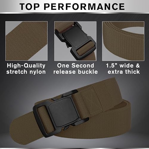Image of TECEUM Tactical Belt - Heavy-Duty & Quick Release - Military, Work, Rigger, Duty & Utility Belt for Men