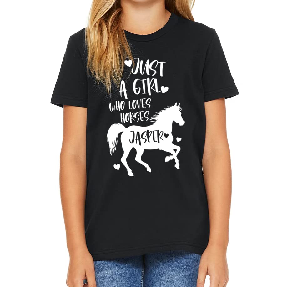 Personalized Just A Girl Who Loves Horses Shirt Horse Shirts for Women Horse Shirts for Kids Horse Gifts for Girls3