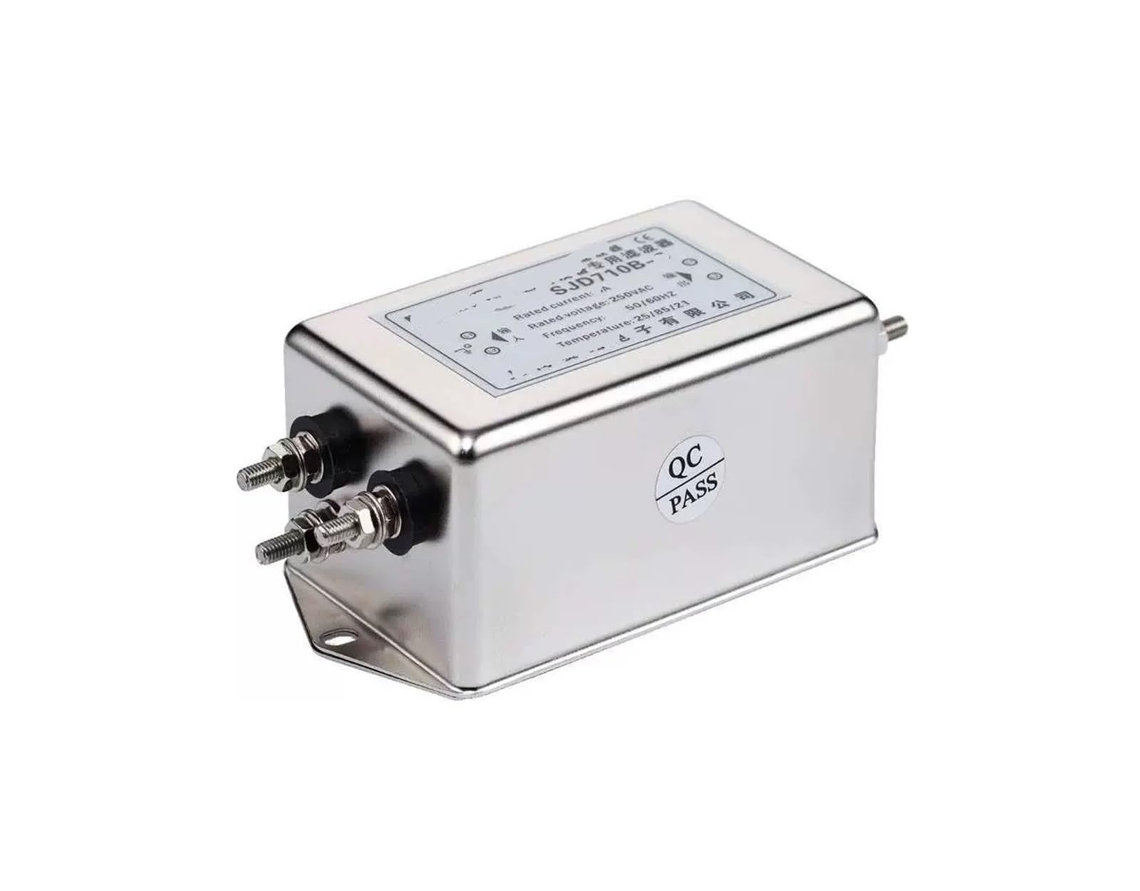 Filtro de red EMI SJD710B-1A/3A/6A/10A/15A/20A/30A/40A/50A | Tensión: 220V; Corriente: 3A/6A/10A/15A/20A/30A/40A/50A; Características: Antiparasitario(SJD710B-6A)