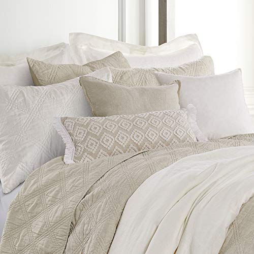 Image of Levtex Home - 100% French Flax Linen - Euro Sham - French Flax Washed Linen - Cream - Sham Size (26x26in.), No Insert
